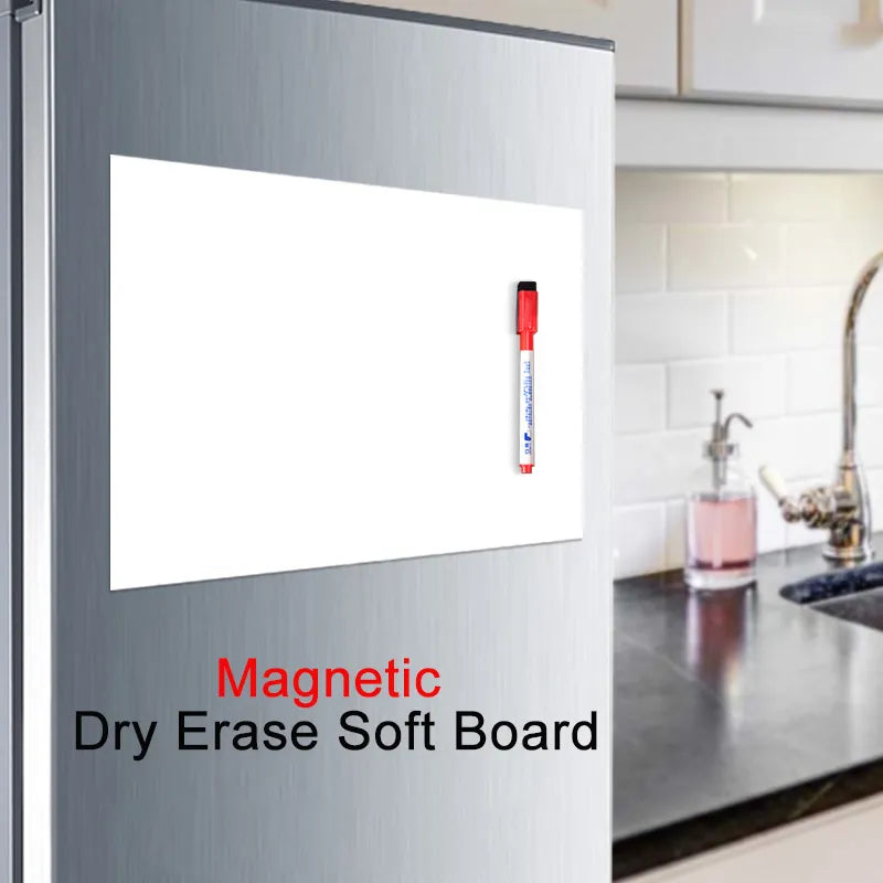 A4 Magnetic Dry Erase Board Fridge Markers WhiteBoard Sheet Home Kitchen