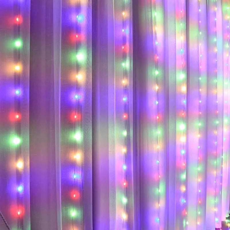 3M LED Curtain Garland on the Window USB String Lights